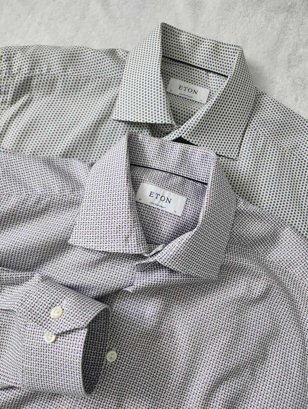 Set of 2 ETON Size 41/16 Men's Dress Shirt Contemporary‎ Fit Cotton